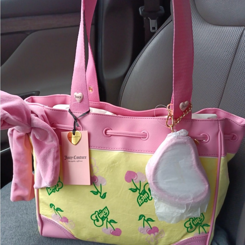 Juicy Couture Cherry Blossom Pink and Yellow Day Dreamer Bag